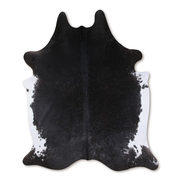 Foundry Select Grassmere Handmade Cowhide White/Black Rug Wayfair